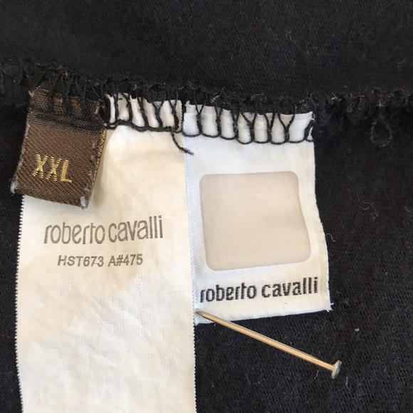 Roberto Cavalli XXL T-shirt black 100%cotton Designer graphic tee coiled snakes - Picture 5 of 8